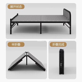 Folding Single Bed for Home Use, Nap Cot for Adults, Simple Rental House, Portable Double Bed, Hard Board Iron Bed