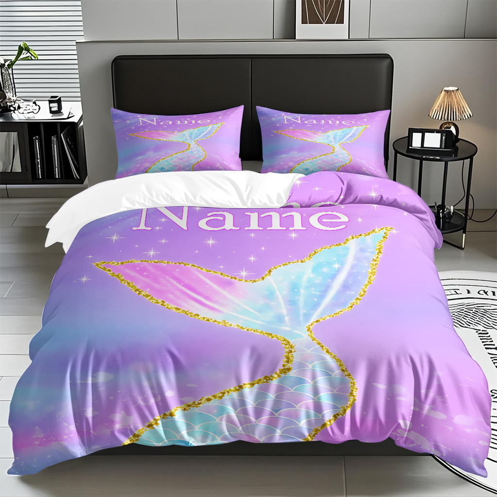 TEMU / JIT transfronterizo dibujos animados sirena digital impresión quilt kit fuente fábrica directa