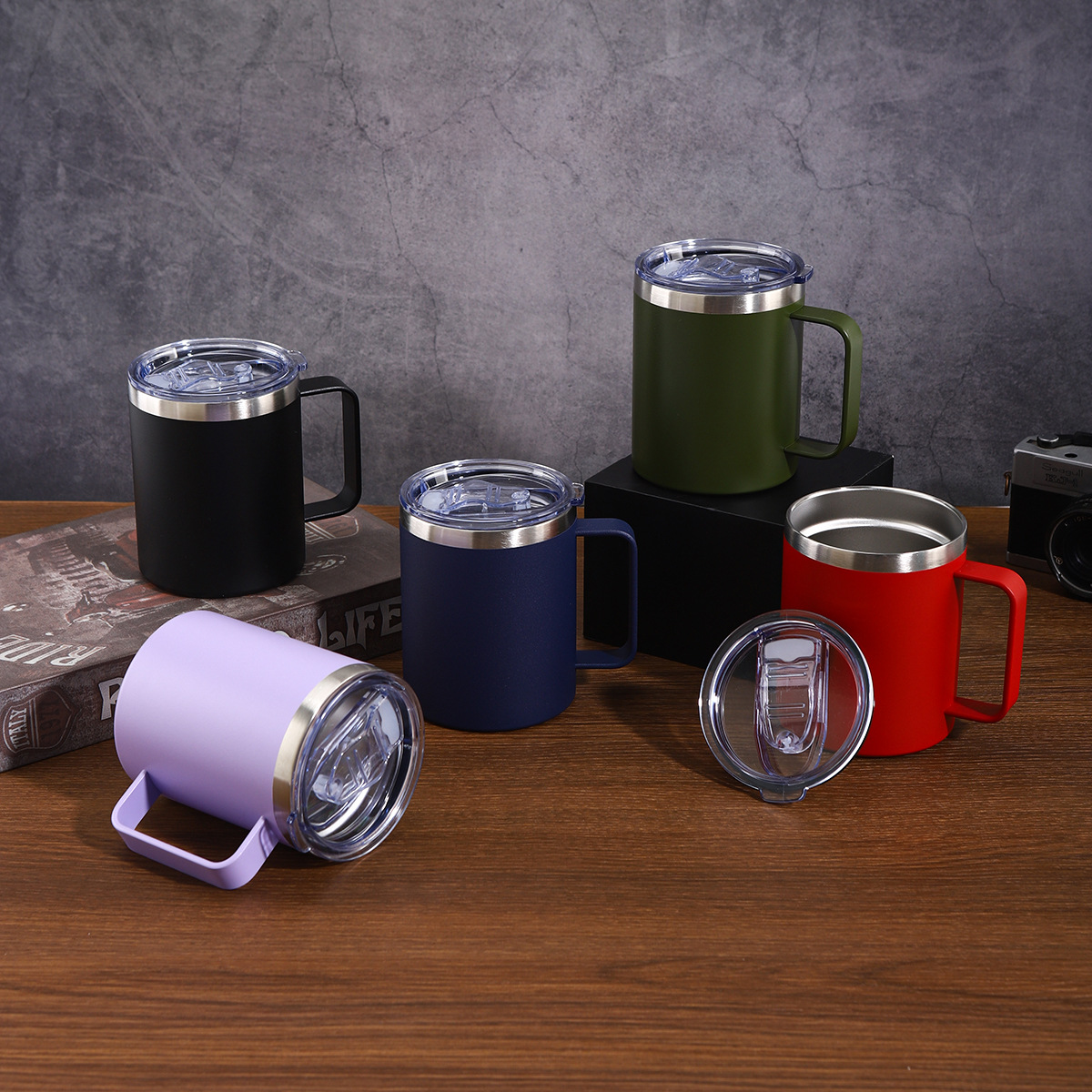 Doppelwandiger Edelstahl Isolierbecher Mit Deckel Für Kaffee_voghion.com