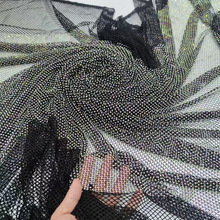 水钻网布爆闪钻石布料烫钻仿钻弹力网服装裙子礼服面料diy