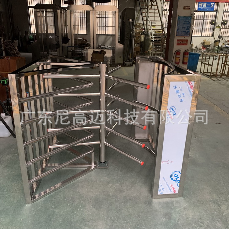 半封闭式单向旋转闸门厂家现货不锈钢人行通道摆闸三辊道闸梳状门