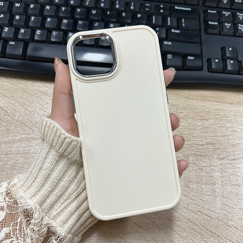 网红TPU电镀相框适用iPhone17手机壳苹果15纯色素材壳13/14保护套|undefined