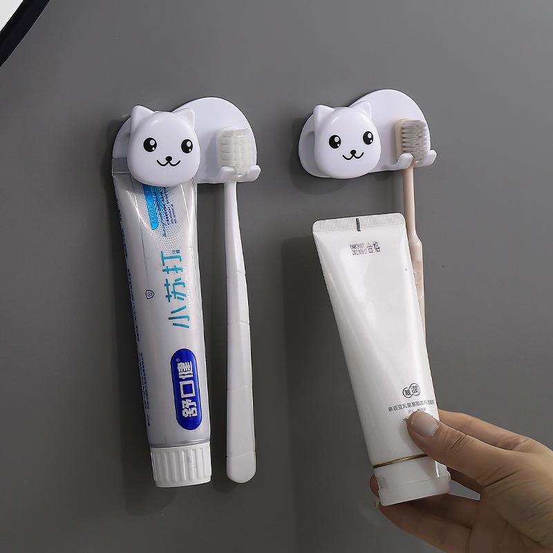 Stall de pasta de dientes sin agujeros de perforación tipo pared extruida pasta de dientes lavabo facial baño cepillo de dientes de pared abrazadera de almacenamiento