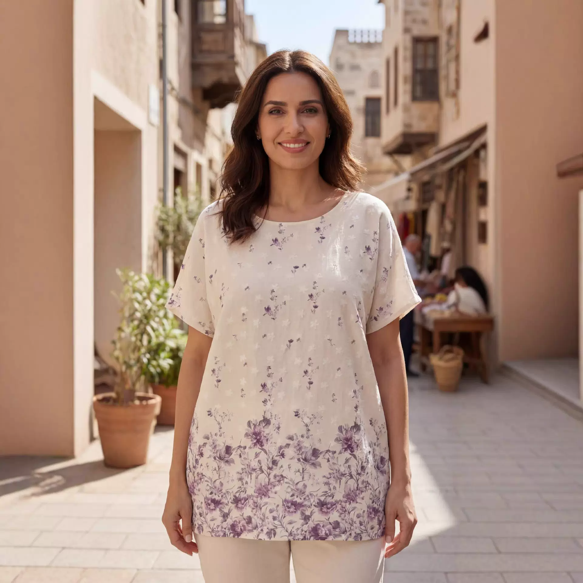 2026外贸新款套头大码碎花T恤舒适休闲