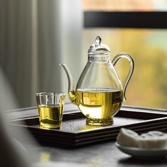 Beauty Pot Borosilicate Glass Tea Pot, Emulating Song Dynasty Brewing Tea Pot, Transparent Tea Pot, Empress Pot, Green Tea Pot, Heat Resistant Tea Pot