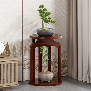 New Bamboo Flower Shelf Simple Indoor Potted Plant Storage Living Room Balcony Chinese Hanging Flower Pot Solid Wood Storage Rack