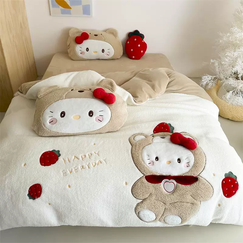 Children's winter cute keep warm set, bedspread, increased thickness, 4 piece set