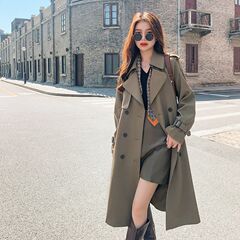 春秋感新款风衣外套女洋气2025风衣女垂感收腰法式中长款
