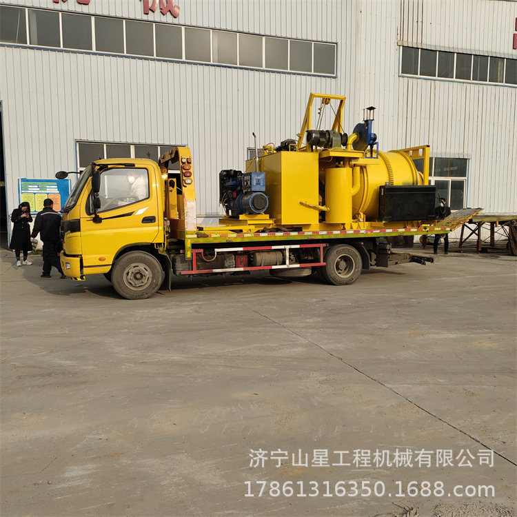 高温加热搅拌车 路面沥青料渣重复利用拌合机 座驾款小型搅拌机