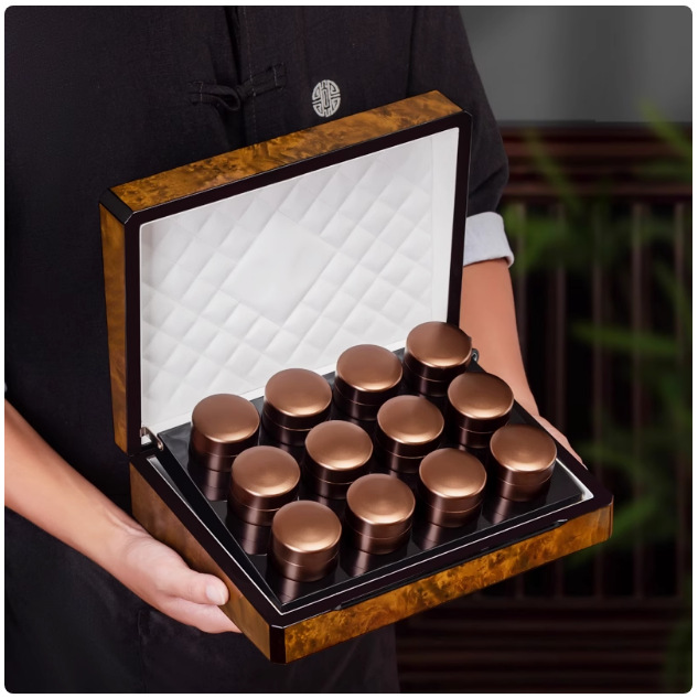 烤漆盒普洱茶福鼎白茶通用高档357g茶饼盒木盒钢琴烤漆空茶饼盒子