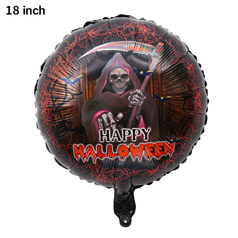 Bola de 18 pulgadas globo de aluminio de Halloween fantasma Festival cráneo calabaza Halloween tema Fiesta escena decoración globo