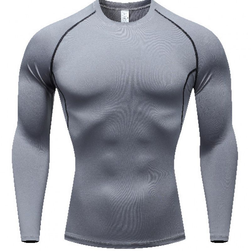 Men's and women's new summer colorful long-sleeve sports compression fitness quick-dry running football tights, elastic and breathable