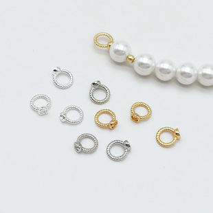 Copper Gold-Plated Bean Clasp Necklace End Clasp Accessories Handmade DIY Beaded Clasp Anti-Fall Through-Hole Bean Clip Clasp