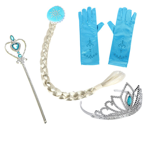Fairy tale Princess Elsa suit ice and snow series magic wand crown gloves accessories children's makeup clothing props