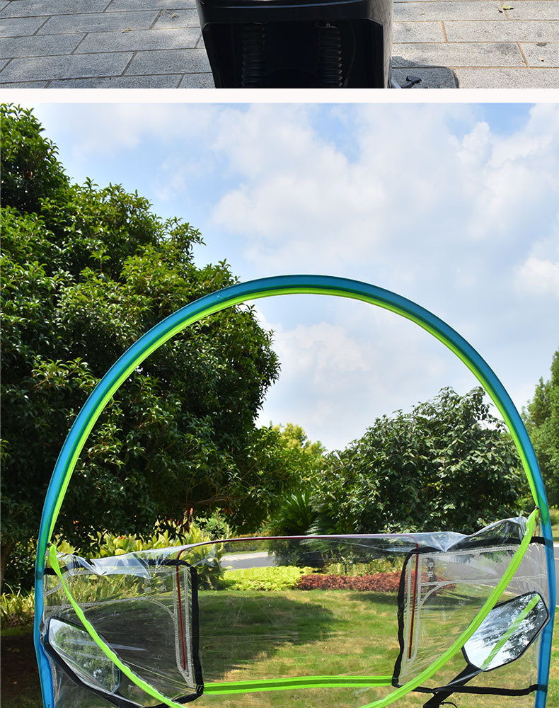 Zippered Electric Motorcycle Windscreen, Transparent Cold-Proof, Rain-Proof, Windproof Cover, Widened and Thickened Rain Shield for Electric Scooters