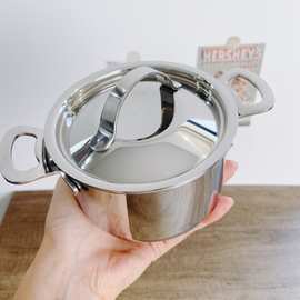 迷你锅18-10不锈钢奶锅双耳热油锅辅食锅烘培10cm燃气电磁炉煎蛋