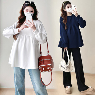 Pregnant women's clothing fashion Korean temperament all-match 2025 spring new loose fashion age-reducing all-match pregnant women's clothing