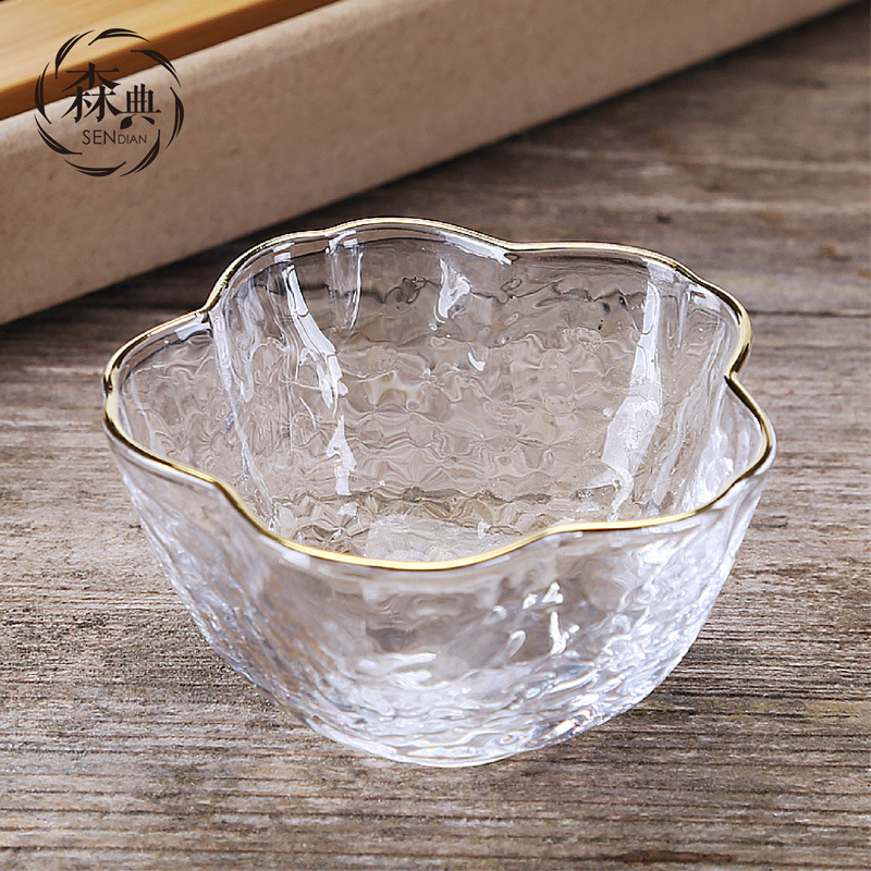 Patrón de martillo taza de té traje pequeña taza de té Copa maestra Vidrio japonés juego de té de Kung Fu resistente al calor Té sola taza