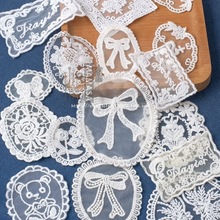 优质蕾丝补丁 方格菱形口袋网底棉刺绣布贴 DIIY手工刺绣花贴批发