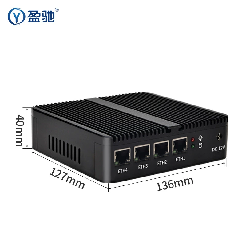 盈驰 Four Net порт Гигабит Soft Road J1900/J4125/N5095 Mini Computer 2.5G Малый хост