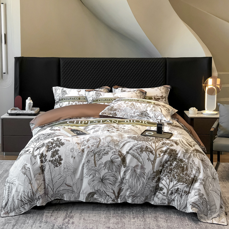 2024 nuevo traje de cuatro piezas de impresión digital de algodón 50S