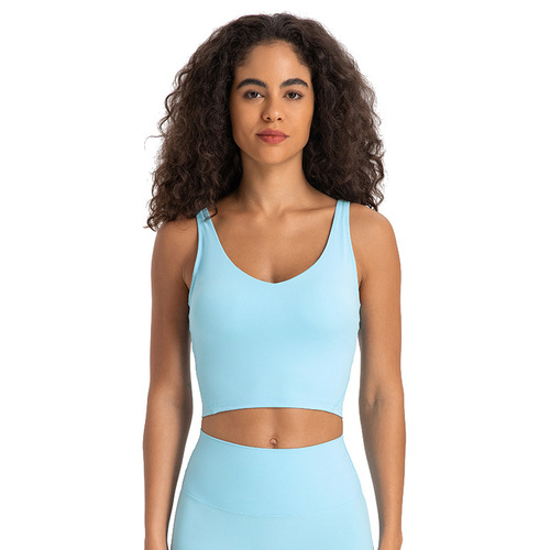 A drop-shipping new vest-style sports bra, simple fitness U-shaped yoga bra, beautiful back top
