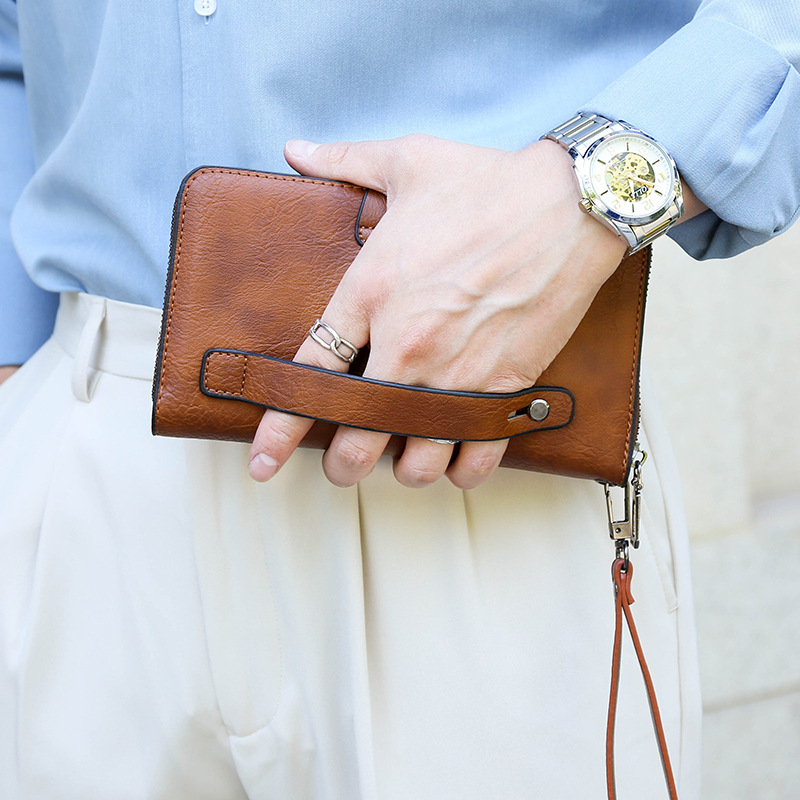 Jeep, capacious hand loop bag, universal wallet, small clutch bag