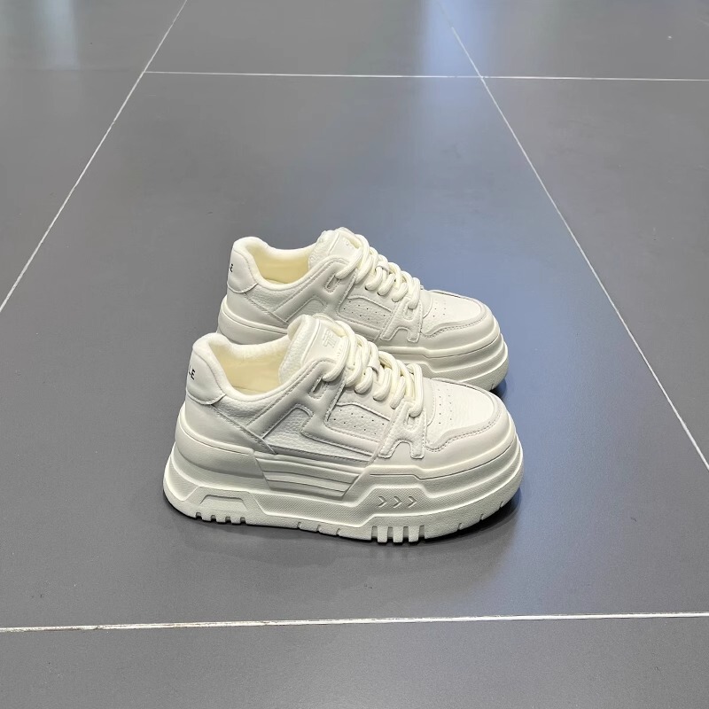 Ultra-Light Thick-Soled Height-Increasing White Shoes for Women 2025 Spring New Style Versatile Casual Shoes for Small People, Fashionable Sports Shoes