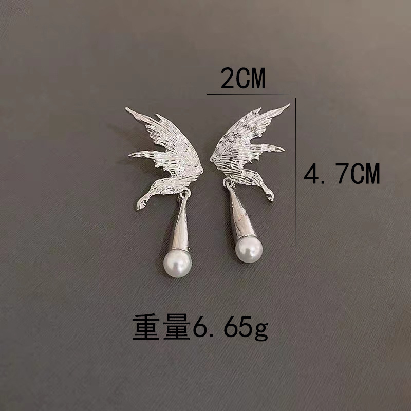 1 Pair Simple Style Wings Plating Metal Drop Earrings display picture 1