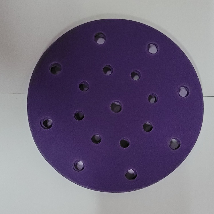 植绒紫砂纸 6寸17孔紫色陶瓷砂纸打磨抛光圆盘砂纸