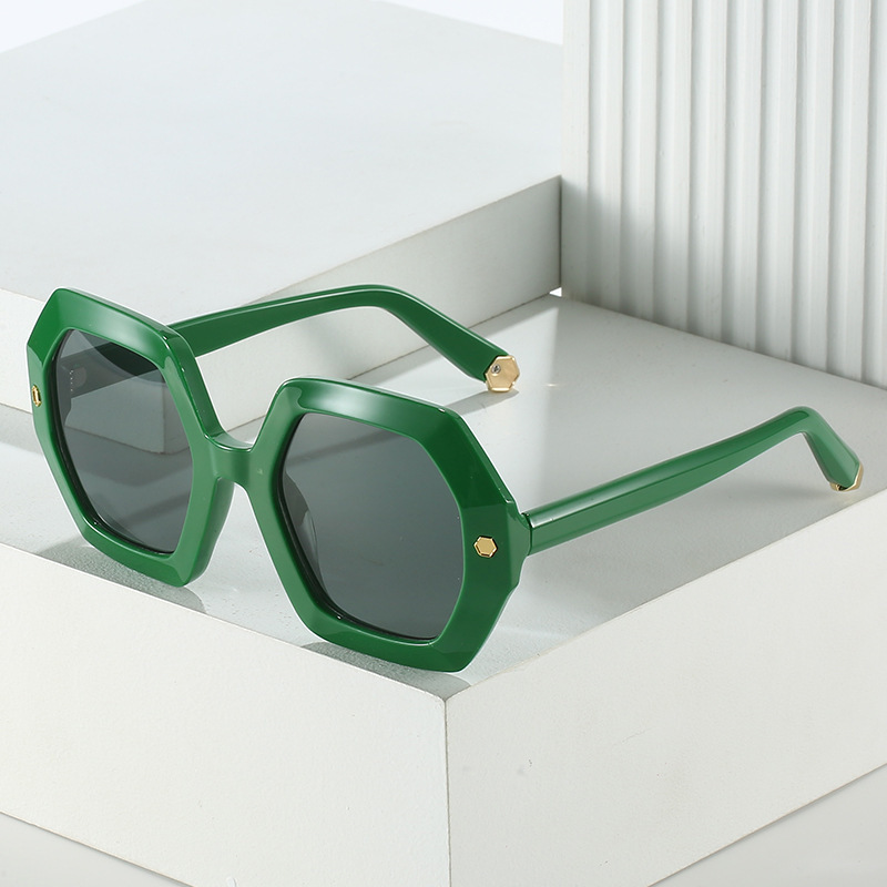 63g Weight Full Frame Glasses Structure Sunglasses Classification PC, UV400 Protection Lens Material Fashion Hexagon PC UV400 Protection Polygon Full Frame Women's Sunglasses