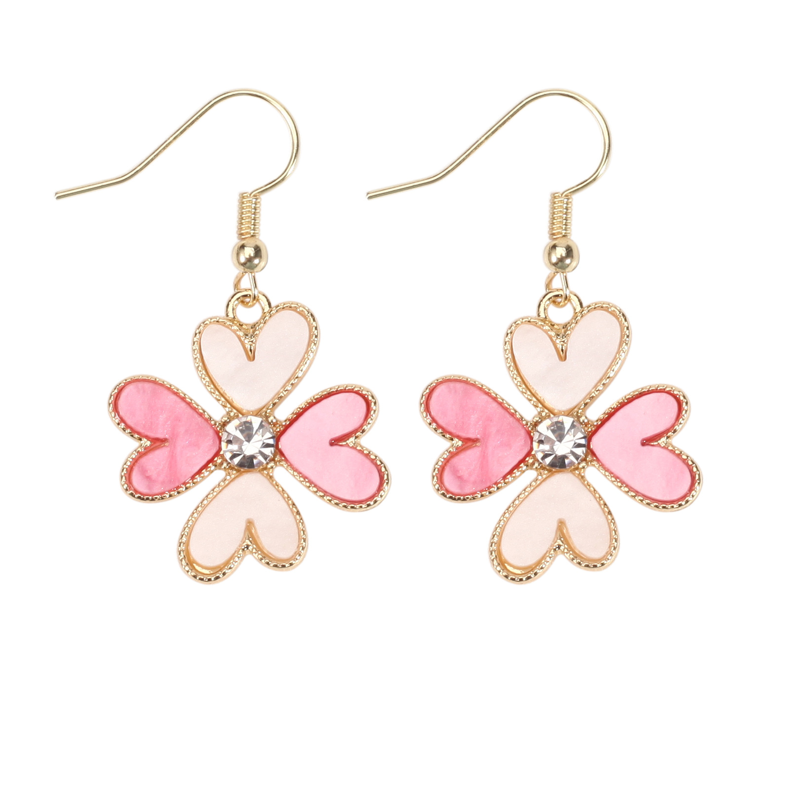 18g Weight Copper Ear Needle Material Rhinestones, Pearl Inlay Material Drop Earrings Classification 1 Pair Quantity Holiday, Daily Occasion Alloy Material Heart Shape Pattern Women's Gender Enamel, Inlay Design IG Style, Sweet Style 1 Pair IG Style Sweet Heart Shape Enamel Inlay Alloy Rhinestones Pearl Drop Earrings 28