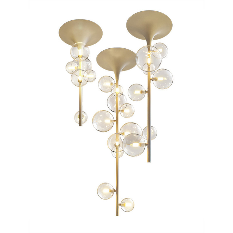 Diseñador de recepción de luces rojas de estilo nórdico diseñador de lámparas de luz comercial modernas bar superior lujoso restaurante de red de succión