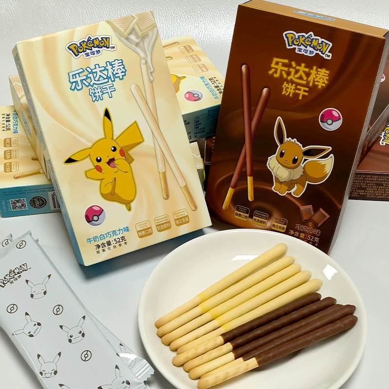 Палочка печенья из шоколада с длинной оболочкой в виде Pokémon, детский палец-десерт для детей, полезные и питательные перекусы