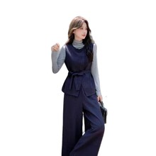 洋气法式三件套女秋季新款2025年韩版简约时尚马甲小衫阔腿裤套装
