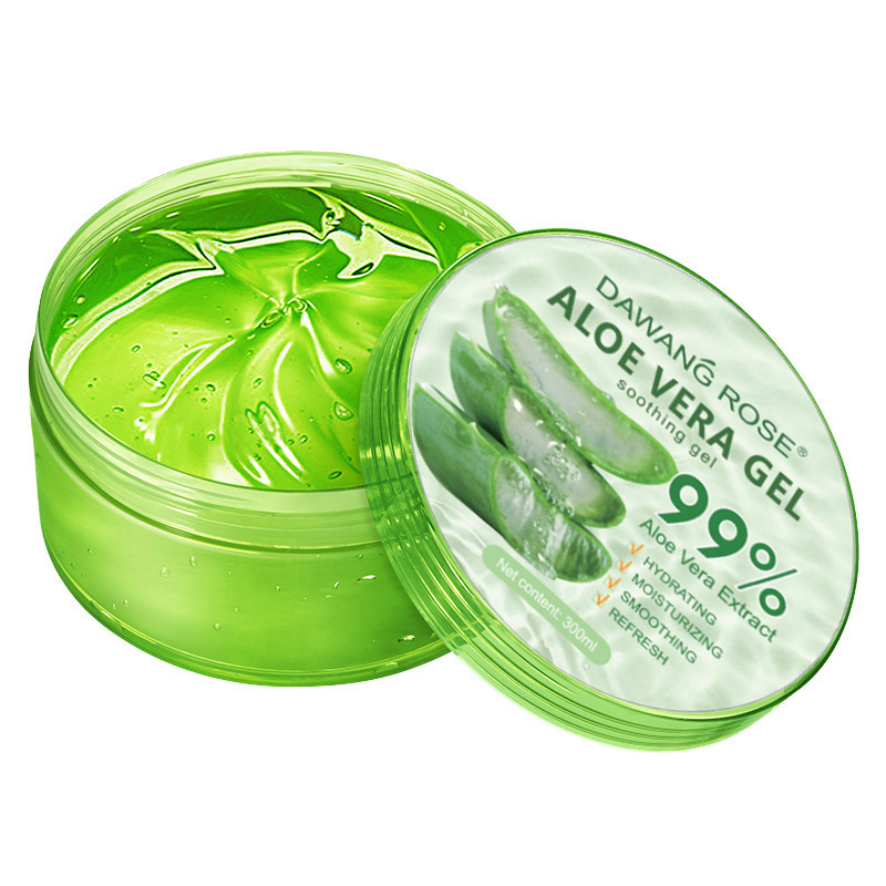 Hydraterende gel met aloë vera voor hydratatie en vochtinbrenging na blootstelling aan de zon. Schoonheids-, gezondheids- en make-upproduct._voghion.com