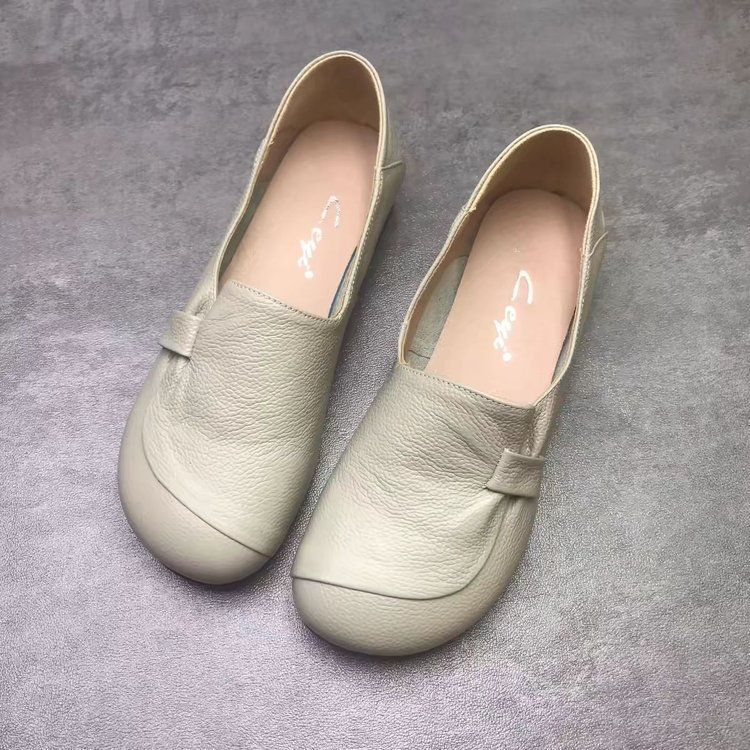 2026 zapatos de soltero de mujer de verano, zapatos de cuero suave, zapatos planos cómodos, zapatos de mujer de edad media y vieja, pies anchos y pedales