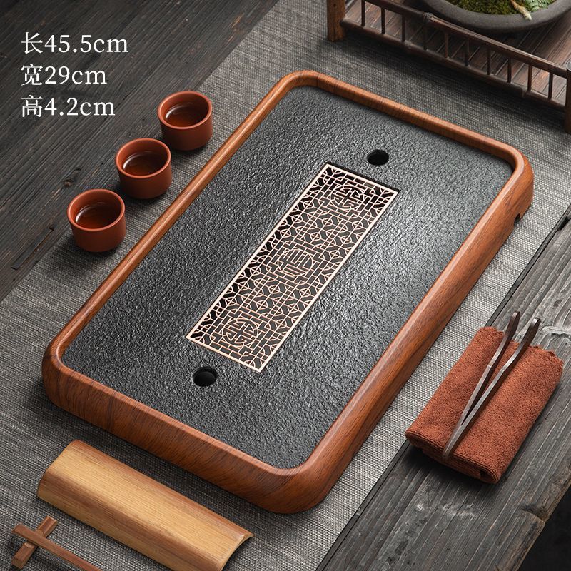 2025 nuevo estilo imitación Wujinishi bandeja de té mesa de té juego de té pequeño bandeja de drenaje mesa de burbujas secas bandeja de té para el hogar