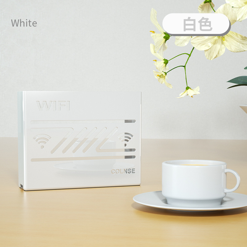 Kensheng Wifi Router Set-Top Box Cable Management Storage Box Wall-Mounted Punch-Free Storage and Cable Management Organizer