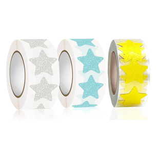 All new glitter star silver star 2.5CM gift packaging ins style diy children's hand account sticker