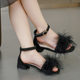 Girl's Shoes High Heel Sandals Summer New Phoenix Feather Girl's Bow Soft Bottom Open Toe Princess Shoes Large Children's Shoes