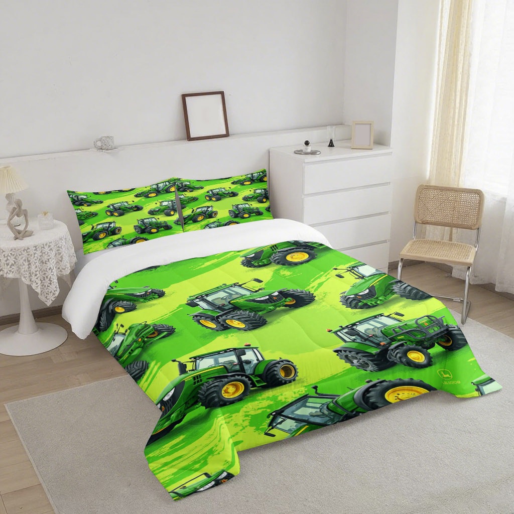 TEMU / JIT nuevo camión 3D impresión digital suave transpirable 180gms colcha colchón conjunto para diseñar