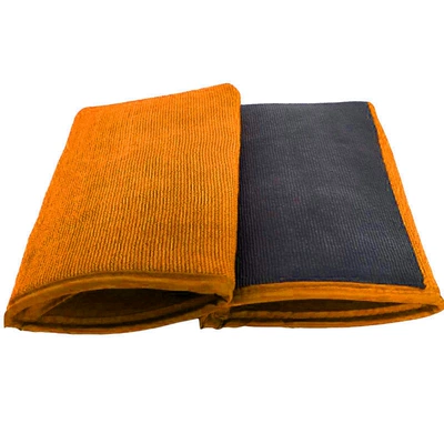 Car detailing cleaning cloth, decontamination Car wax - striped-orange-abrasive-gloves