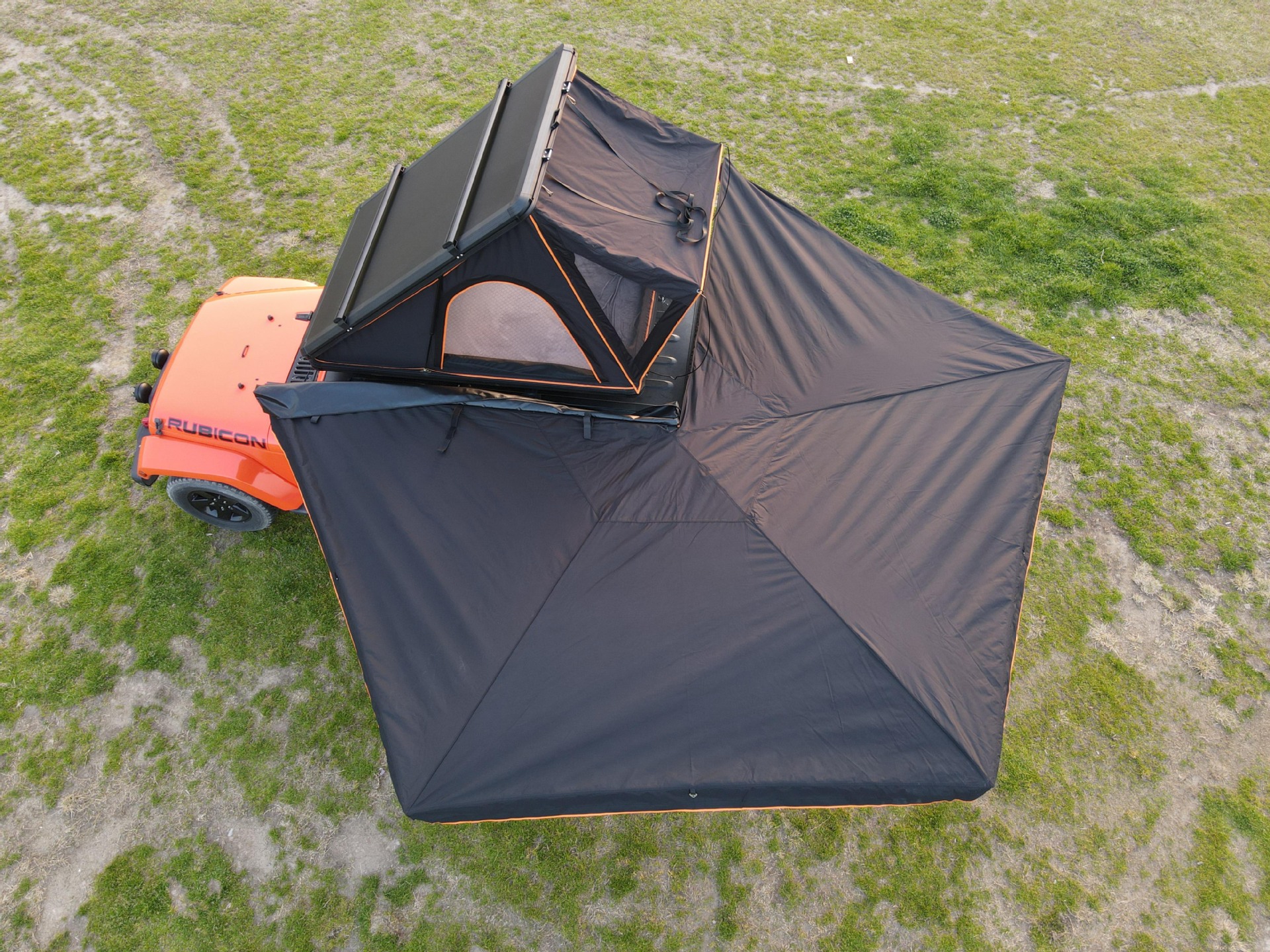 Car Roof Side Awning 180-Degree Fan-Shaped Pentagonal Automatic Outdoor Camping Car Roof Quick-Opening Side Awning