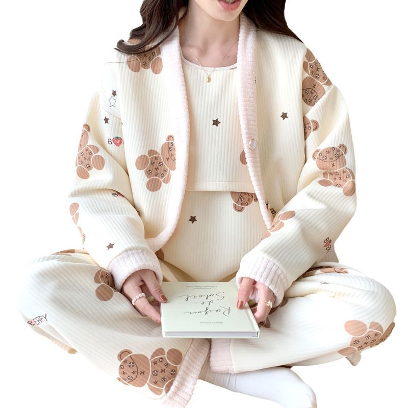 (2개) 안티필링 에어코튼 3종세트 임산부 잠옷 가을 겨울 산후복 봄 가을 산후 모유수유