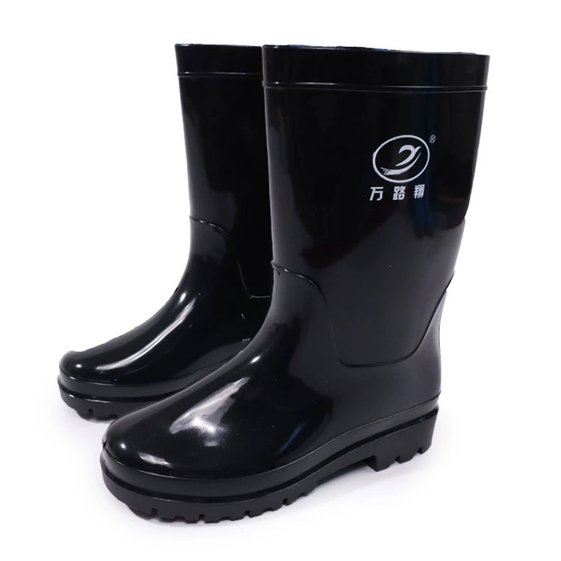 Дождевые сапоги мужские высокие дождевые сапоги средняя трубка водная обувь нескользящая и износостойкая водонепроницаемая обувь на кухне
