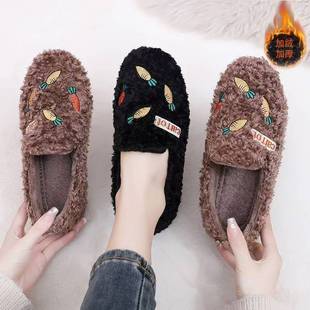 A generation of hair winter Mao Mao shoes warm new bean shoes Joker fashion fleece-lined padded indoor women's cotton shoes
