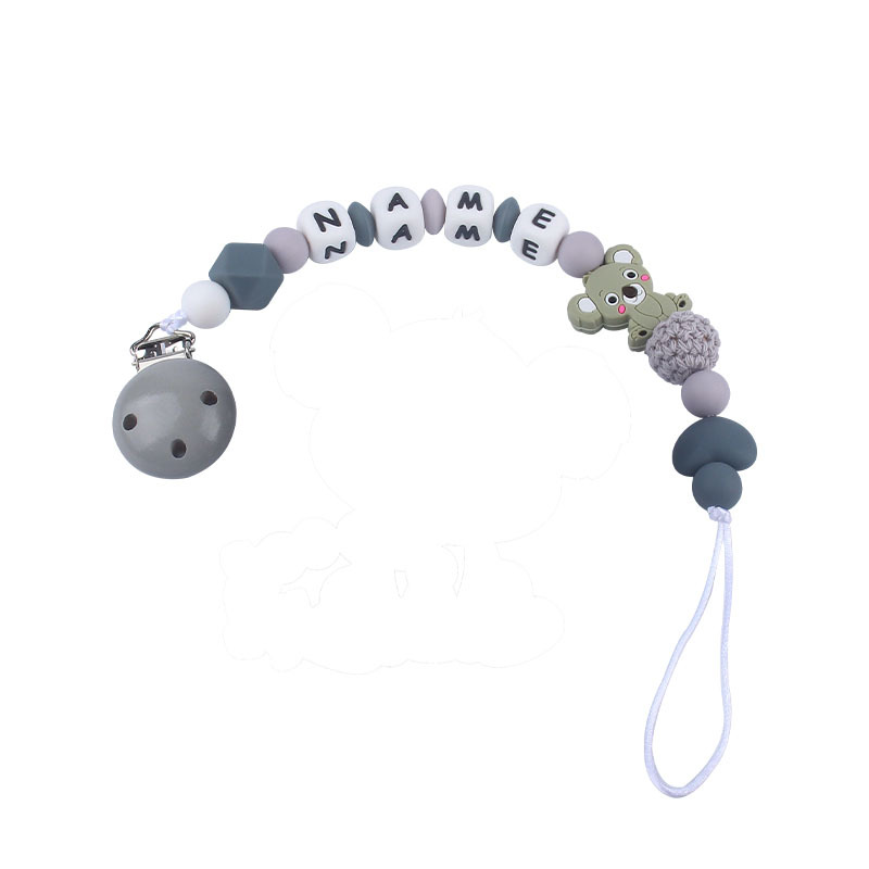 Bebé suministros silicona chupete cadena dibujos animados Kaola silicona molar anti-gota cadena bebé silicona nombre