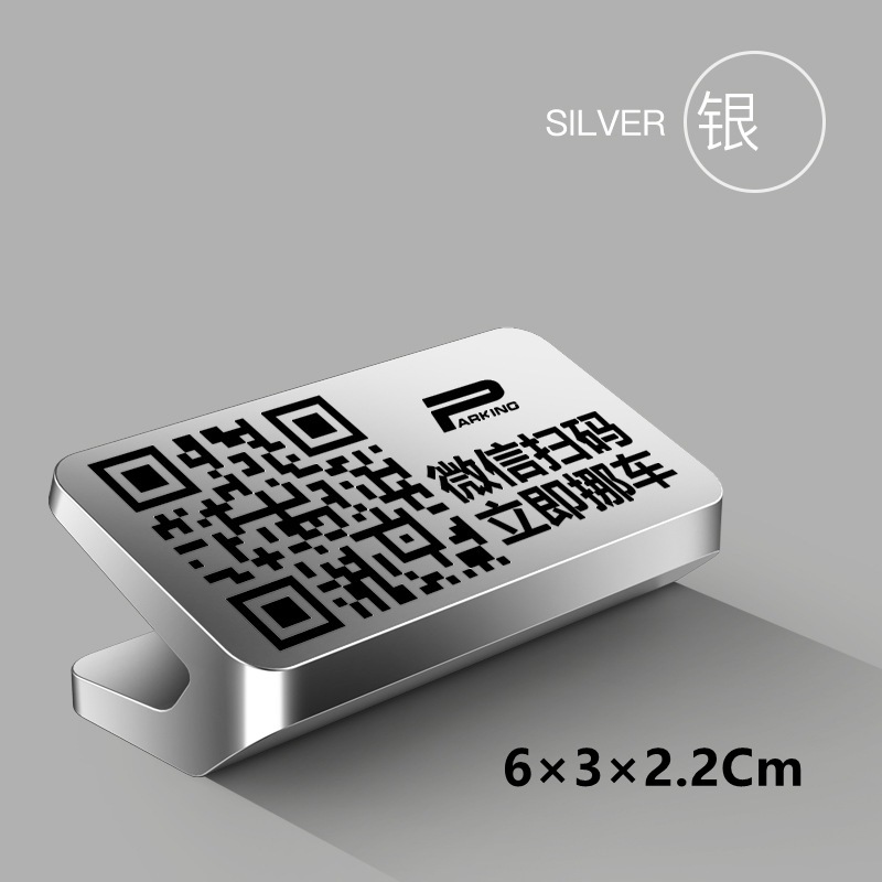 Plate Hidden Creative | Qìchē Nömrəli dayanma kartı - v1d-elegant-silver-63cm