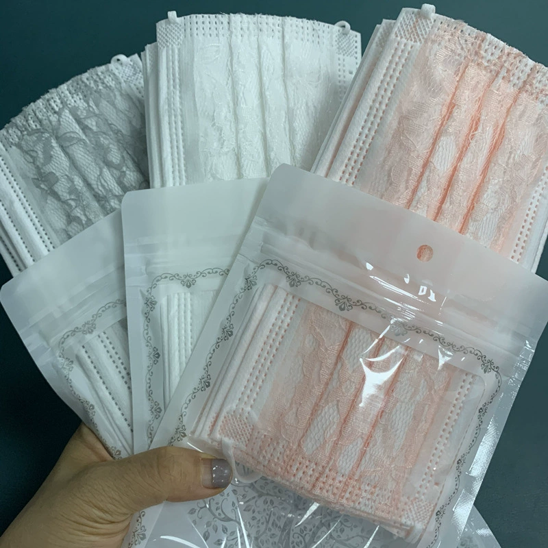 Новая четырехслойная сетчатая кружевная маска-маска Японская маска Одноразовая маска для лица Летняя Солнцезащитная маска